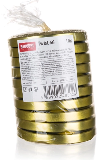 Twist Canning Lids 66 mm Gold (10 pcs)