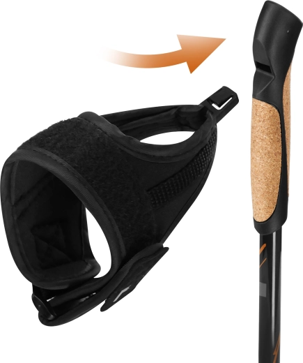 Ergonomic cork handle with adjustable straps