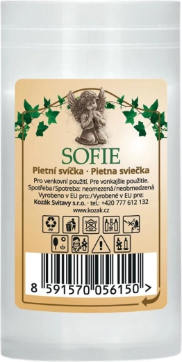 Balta parafīna kapsētas sveces rezerves ieliktnis 9,5 cm