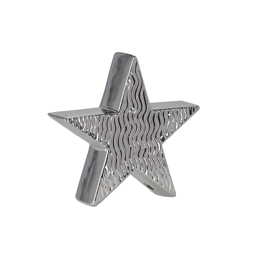 Ziemassvētku dekoratīvā figūriņa sudraba zvaigzne 16,2 × 4,4 × 15,3 cm - 1 gab.