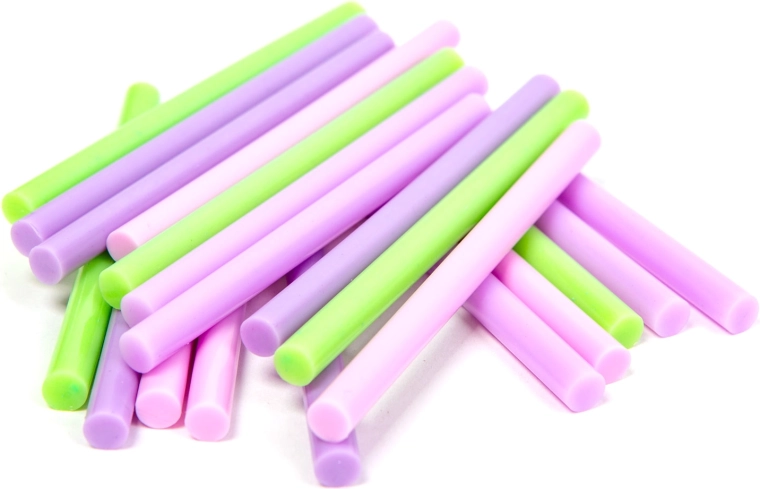 Krāsainas līmes pistoles līmes stienīši 7 × 100 mm makaronu krāsās, 20 gab.