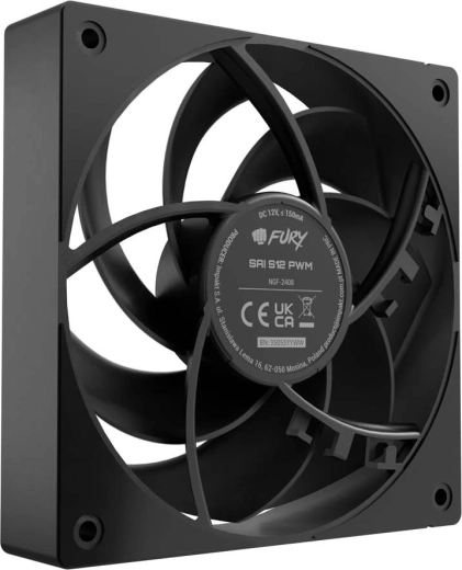 Ventilators Fury Sai S12 PWM melns