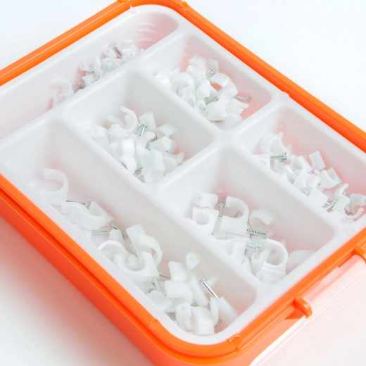 Set of cable clips with nails 5–10 mm, 125 pieces