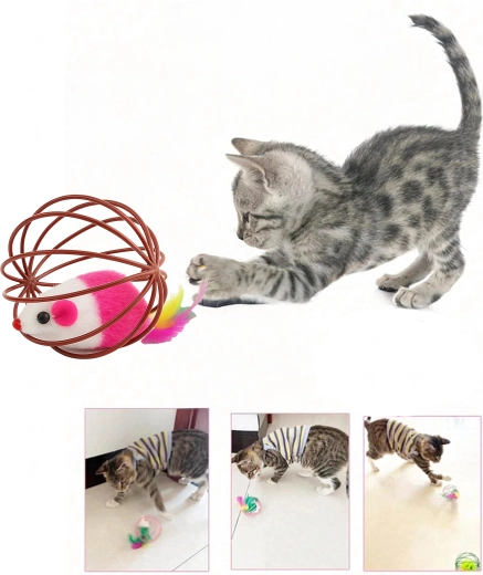 Mīksta pele ar spalvām un grabulīti