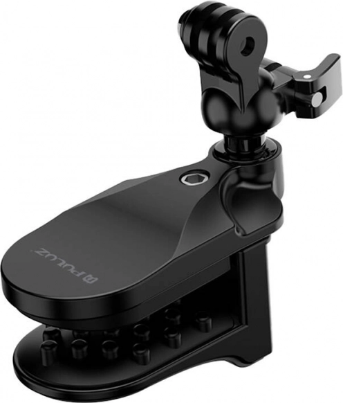 PULUZ helmet mount for action cameras – 360° rotating clip (black)
