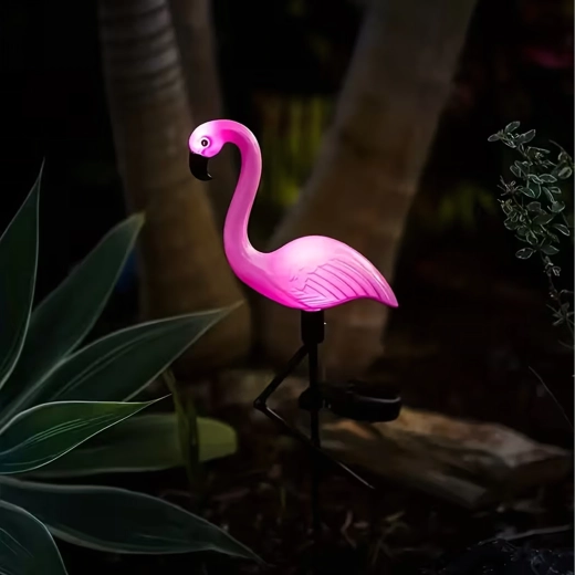 Saules dārza LED lampa flaminga formā 53 cm