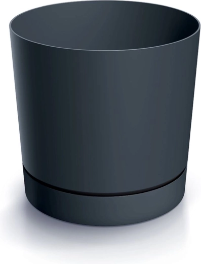 Flowerpot with Saucer TUBO P 33.8 cm Anthracite