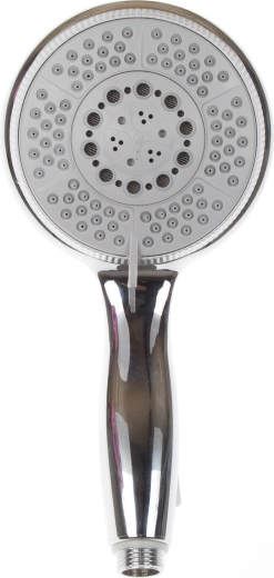 Wide 5-function chrome shower head