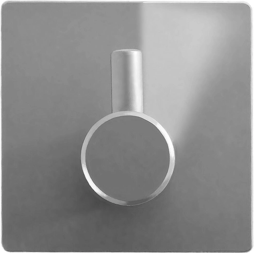 Self-adhesive metal hook, silver, 4.5 × 4.5 cm