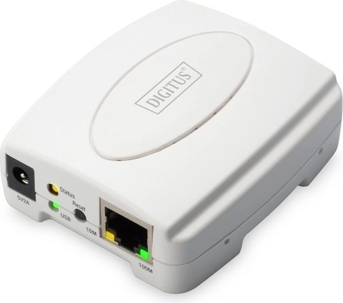 Drukas serveris 1xUSB 2.0, 1xRJ45 Fast Ethernet 10/100Mbps