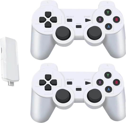Renew Force K6 portable retro game console, white, with 2 wireless controllers