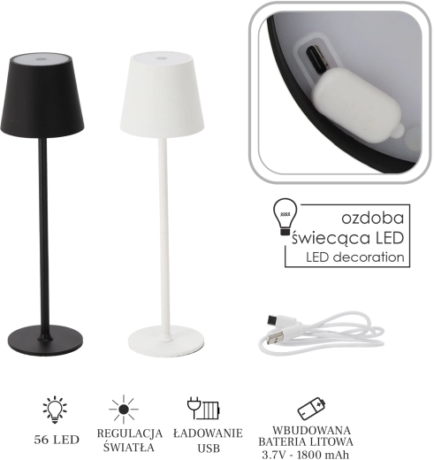 Touch-Control Table LED Lamp White / Black
