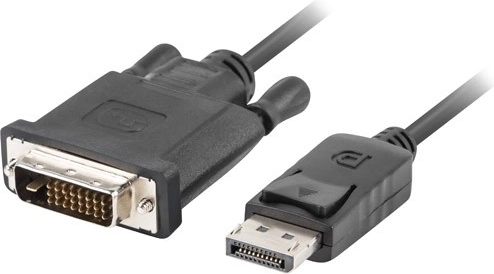 DisplayPort uz DVI-D (24+1) kabelis 1 m melns