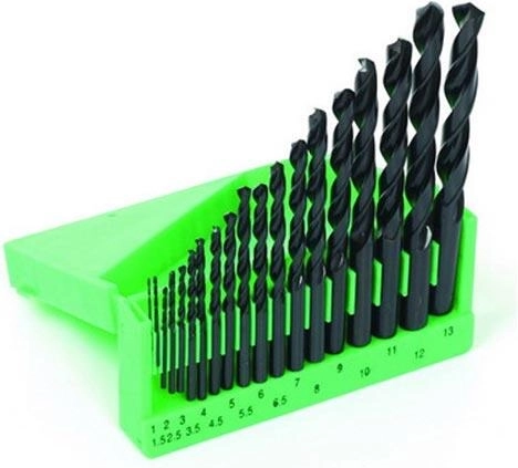 Metāla urbju komplekts HSS 1–13 mm, 19 daļas
