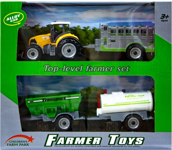 Orange tractor with interchangeable trailers