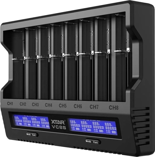 XTAR VC8S akumulatoru lādētājs komplekts ar barošanas adapteri