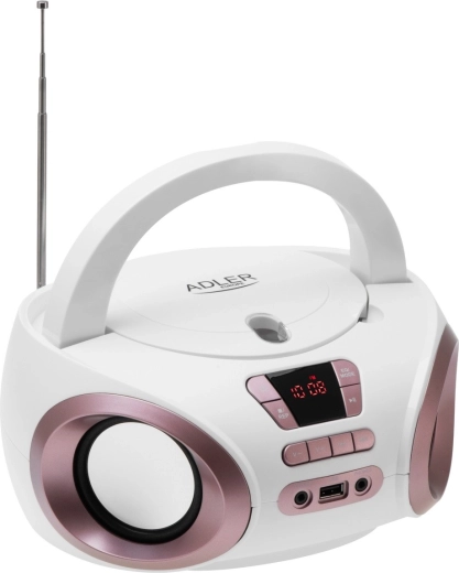 Portable boombox with cd and mp3 adler ad 1181 white copper