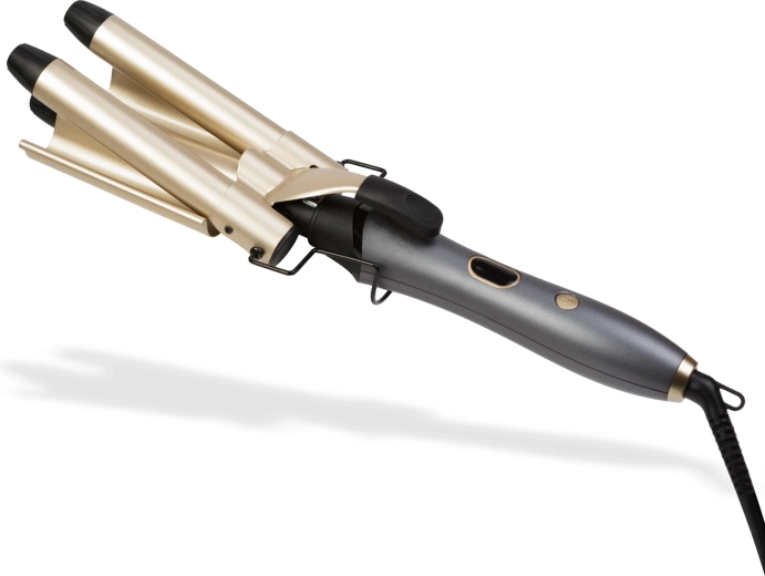 5-in-1 Hair Styling Tool with LED Display, Gold/Black
