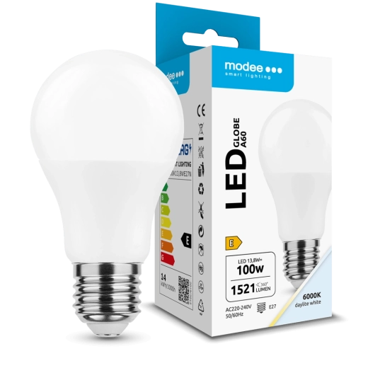 LED spuldze Globe A60 13,8 W E27 360° 6000 K 1521 lm