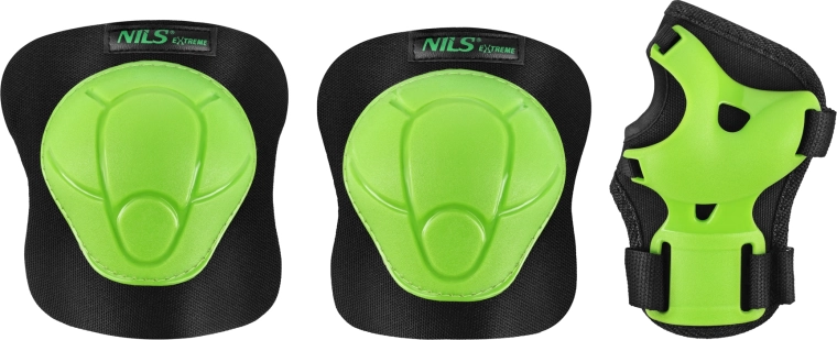 Set of protective gear for inline skates and skateboard NILS Extreme H210 green – S