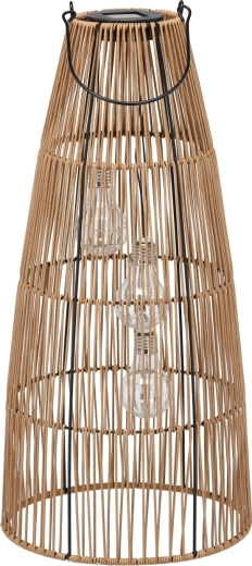 Solar garden rattan lantern 55 cm, brown