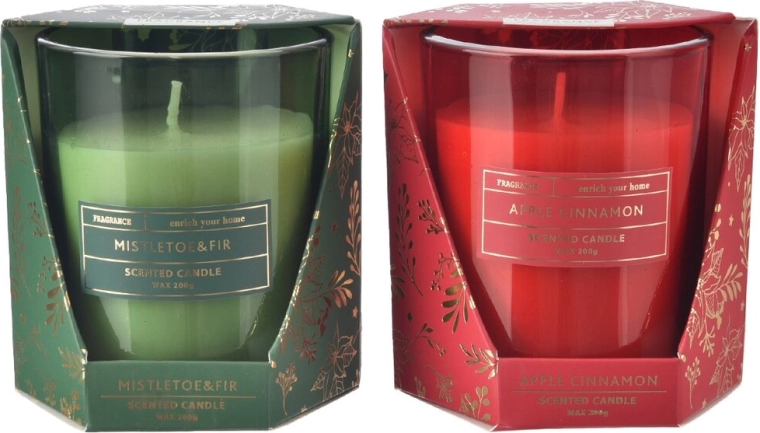 Aromātiskā svece stikla traukā ar Ziemassvētku aromātu 200 g