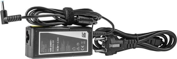 Barošanas adapteris Green Cell Pro 65 W 19,5 V 3,33 A HP klēpjdatoriem (spraudnis 4,5 × 3,0 mm ar tapu)