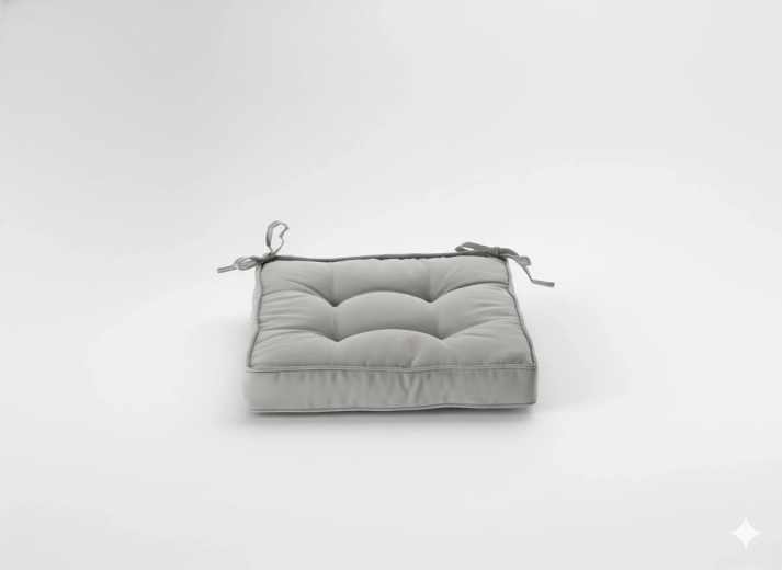 Padded chair cushion 40 × 40 × 6 cm light gray