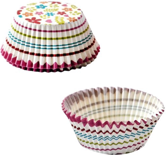 TORO Paper Muffin Cups, 60 pcs, flower pattern