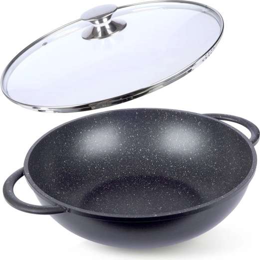 Granite wok with lid 32 cm