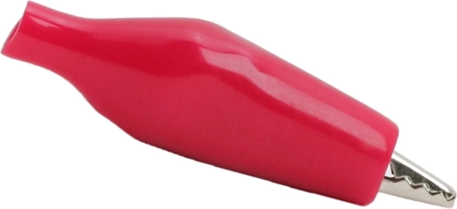 Mini krokodilklemme ar sarkanu PVC izolāciju