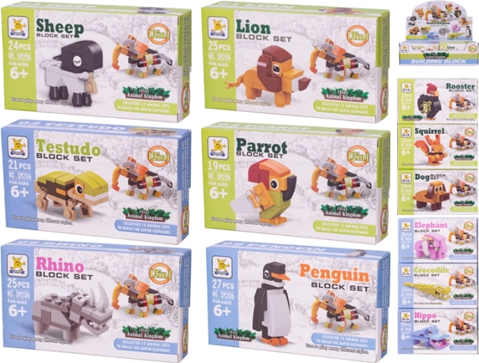 Animal Building Set (19–33 pieces)