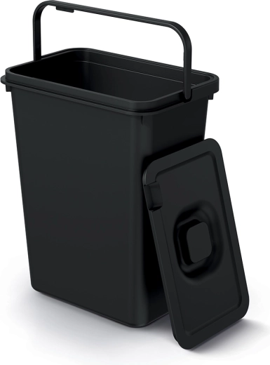 Atkritumu tvertne ar atvāžamu vāku (flap) 10 l no pārstrādātas plastmasas