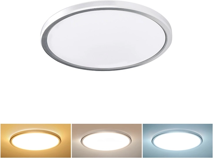 Solight Acate LED ceiling and wall light IP54 18 W 1620 lm 22 cm silver