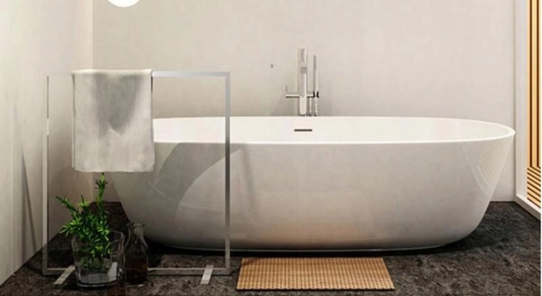 A stylish accessory for a modern bathroom