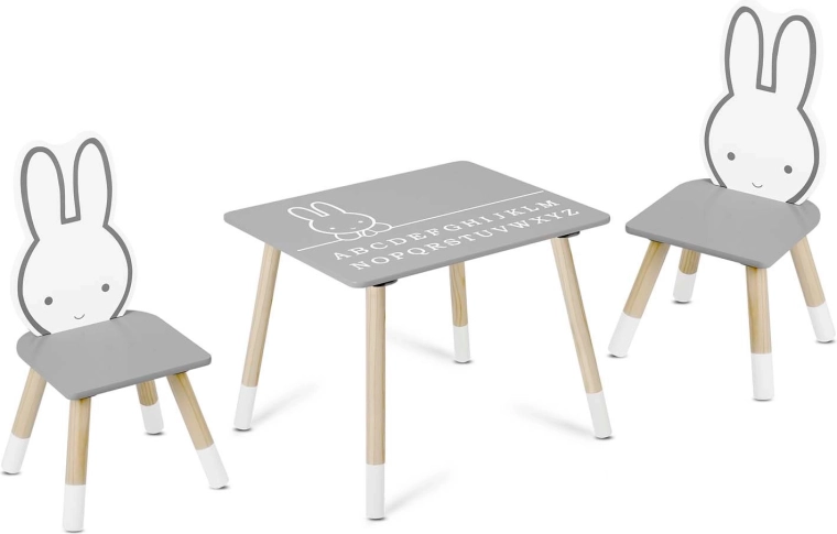 Children's table with 2 chairs Ricokids Bunny