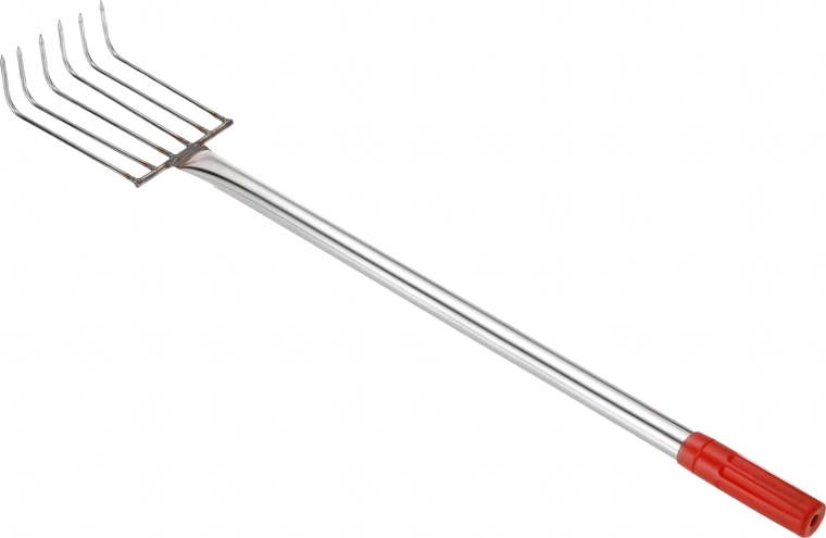 Dārza metāla grābeklis augsnes irdināšanai ar 6 zariem, 56 cm