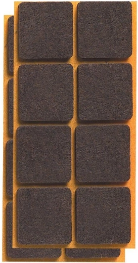 Filca pašlīmējošie paliktņi zem mēbelēm 25 × 25 mm, brūni (16 gab.)