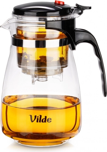 Stikla tējkanna ar nolaižamu tējas filtru 960 ml Vilde