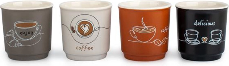 Ceramic espresso mug Coffee 90 ml, 4 designs