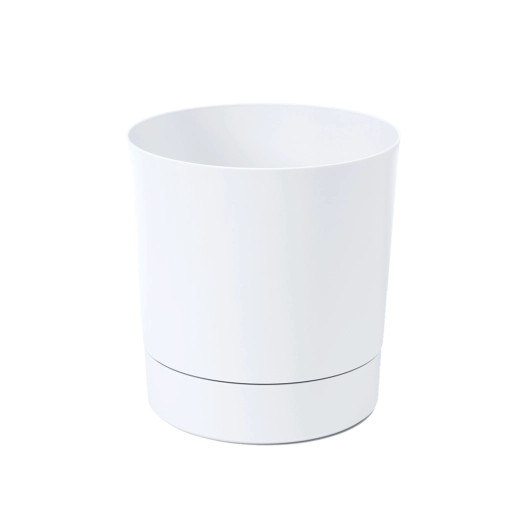 Aura Plant Pot with Saucer 20 cm White