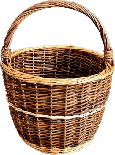 Basket from unpeeled wicker, diameter 30 cm