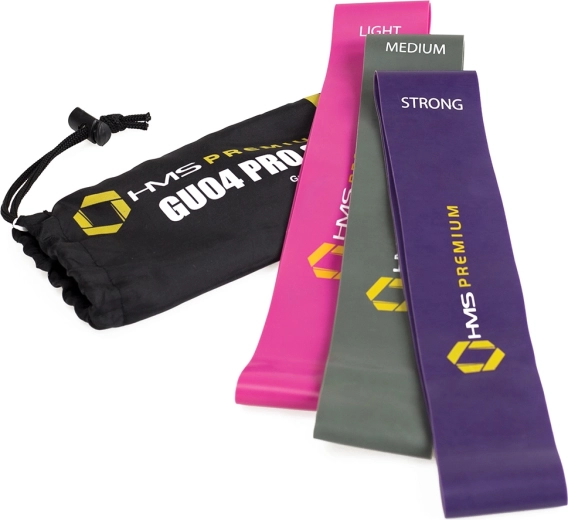 Pretestības gumiju komplekts HMS Premium GU04 PRO – 3 slodzes līmeņi