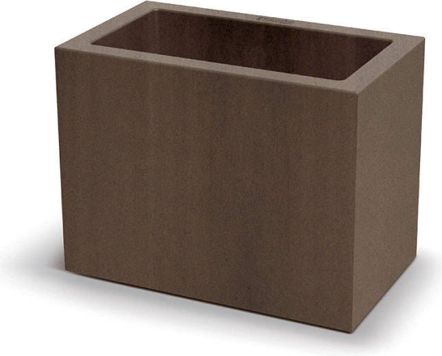 Rectangular self-watering planter 58 cm, rust brown
