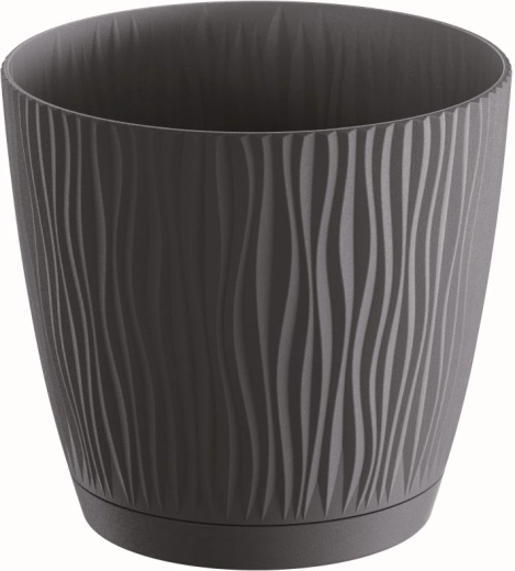 Sandy P Flower Pot with Saucer 12.9 cm Anthracite
