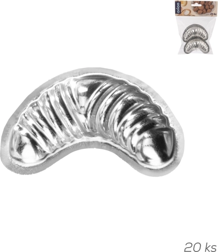 Croissant molds made of tin-plated sheet metal, large, 20 pcs