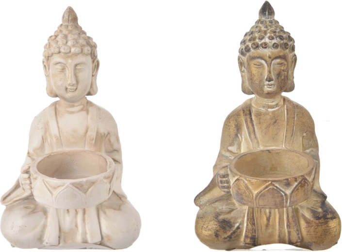 Budhas svečturis no polirezīna 9 × 9 × 14 cm (2 varianti)