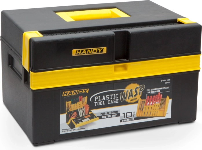 Plastic tool case with pull-out organizer