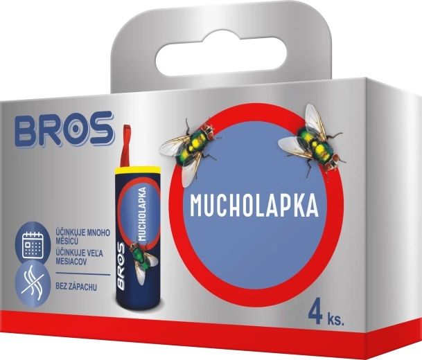 Bros mušu lipīgā slazda rullis 4 gab.