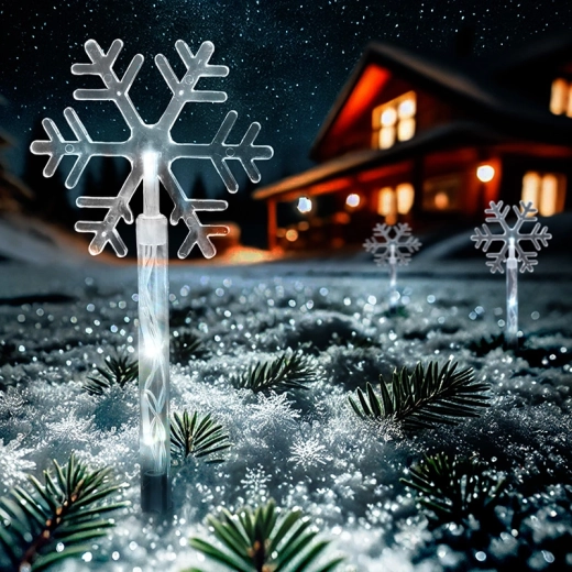 Ziemas dekorācija ar auksti baltām LED